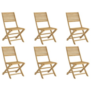 vidaXL Καρέκλες Κήπου Πτυσσόμενες 6 τεμ. 48,5x61,5x87cm Μασίφ Ακακία