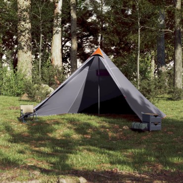 vidaXL Σκηνή Κάμπινγκ Tipi 7 Ατόμων Αδιάβροχη Γκρι/Πορτοκαλί