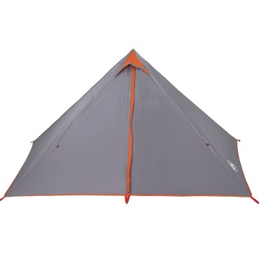 vidaXL Σκηνή Κάμπινγκ Tipi 7 Ατόμων Αδιάβροχη Γκρι/Πορτοκαλί