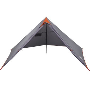 vidaXL Σκηνή Κάμπινγκ Tipi 7 Ατόμων Αδιάβροχη Γκρι/Πορτοκαλί