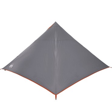 vidaXL Σκηνή Κάμπινγκ Tipi 7 Ατόμων Αδιάβροχη Γκρι/Πορτοκαλί