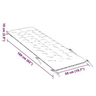 vidaXL Μαξιλάρι Ξαπλώστρας Μαύρο 160x50x10cm Συνθετικό Καστόρι