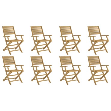 vidaXL Καρέκλες Κήπου Πτυσσόμενες 8 τεμ. 54,5x61,5x86,5cm Μασίφ Ακακία