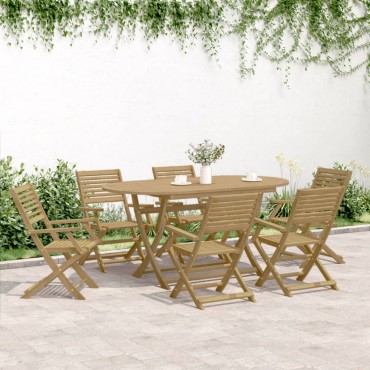 vidaXL Καρέκλες Κήπου Πτυσσόμενες 8 τεμ. 54,5x61,5x86,5cm Μασίφ Ακακία
