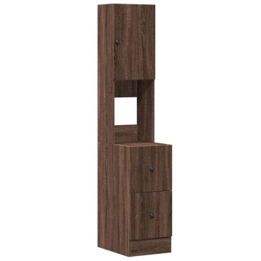 vidaXL Στήλη Κουζίνας Καφέ Δρυς 35x50x180cm από Επεξεργασμένο Ξύλο