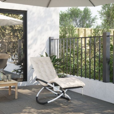 vidaXL Μαξιλάρι Ξαπλώστρας Κρεμ 160x50x10cm Συνθετικό Καστόρι