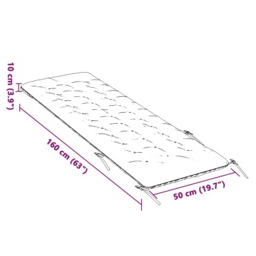 vidaXL Μαξιλάρι Ξαπλώστρας Κρεμ 160x50x10cm Συνθετικό Καστόρι