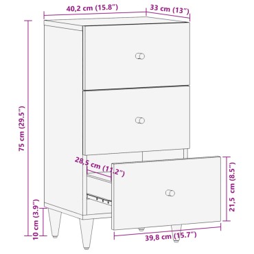 vidaXL Βοηθητικό Ντουλάπι 40x33x75cm από Μασίφ Ξύλο Μάνγκο 1 τεμ.