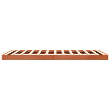 vidaXL Πλαίσιο Κρεβατιού Καφέ Κεριού 140x190 εκ. από Μασίφ Ξύλο Πεύκου