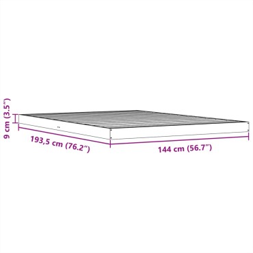 vidaXL Πλαίσιο Κρεβατιού Καφέ Κεριού 140x190 εκ. από Μασίφ Ξύλο Πεύκου