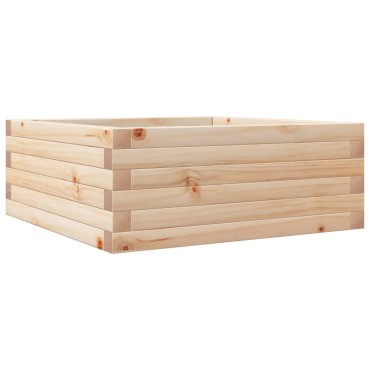 vidaXL Ζαρντινιέρα Λευκή 60x60x23 εκ από Μασίφ Ξύλο Πεύκου