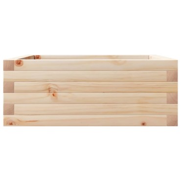 vidaXL Ζαρντινιέρα Λευκή 60x60x23 εκ από Μασίφ Ξύλο Πεύκου