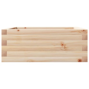 vidaXL Ζαρντινιέρα Λευκή 60x60x23 εκ από Μασίφ Ξύλο Πεύκου