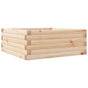 vidaXL Ζαρντινιέρα Λευκή 60x60x23 εκ από Μασίφ Ξύλο Πεύκου