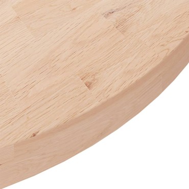 vidaXL Επιφάνεια Τραπεζιού Στρογγυλή 90x4cm Μασίφ Ξύλο Δρυς 1 τεμ.