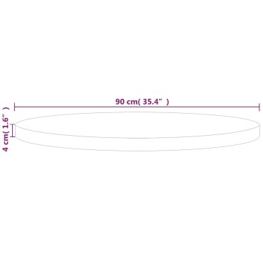 vidaXL Επιφάνεια Τραπεζιού Στρογγυλή 90x4cm Μασίφ Ξύλο Δρυς 1 τεμ.
