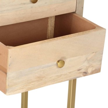 vidaXL Μπουφές Χρυσός 120x30x75cm από Μασίφ Ξύλο Μάνγκο 1 τεμ.