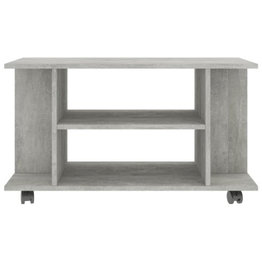 vidaXL Έπιπλο TV με Ρόδες Γκρι Σκυροδέματος 80x40x45cm Επεξ. Ξύλο
