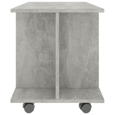vidaXL Έπιπλο TV με Ρόδες Γκρι Σκυροδέματος 80x40x45cm Επεξ. Ξύλο