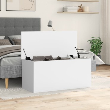 vidaXL Κουτί Αποθήκευσης Λευκό 100x42x46cm Επεξεργασμένο Ξύλο 1 τεμ.