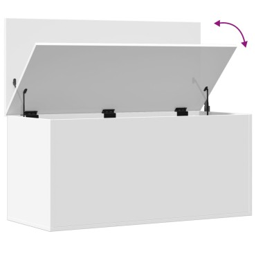 vidaXL Κουτί Αποθήκευσης Λευκό 100x42x46cm Επεξεργασμένο Ξύλο 1 τεμ.