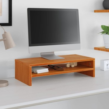 vidaXL Βάση Οθόνης Καφέ Κεριού 50x24x13cm από Μασίφ Ξύλο Πεύκου