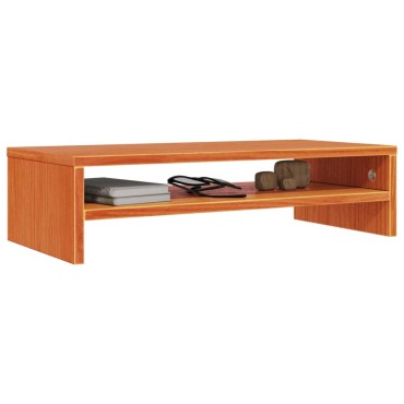 vidaXL Βάση Οθόνης Καφέ Κεριού 50x24x13cm από Μασίφ Ξύλο Πεύκου