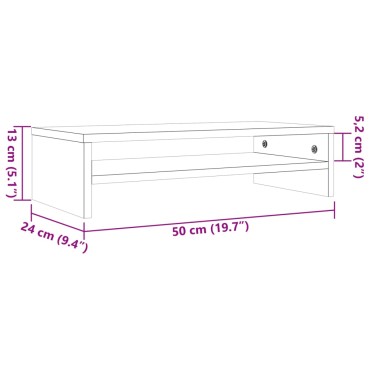 vidaXL Βάση Οθόνης Καφέ Κεριού 50x24x13cm από Μασίφ Ξύλο Πεύκου