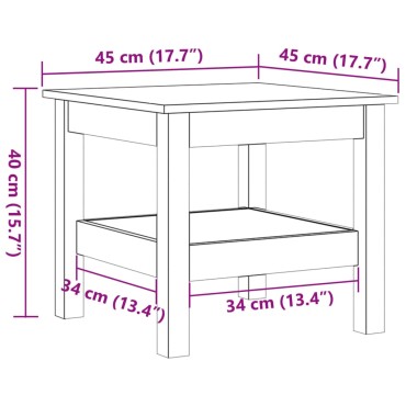 vidaXL Τραπεζάκι Σαλονιού Καφέ Κεριού 45x45x40cm Μασίφ Ξύλο Πεύκου 1 τεμ.