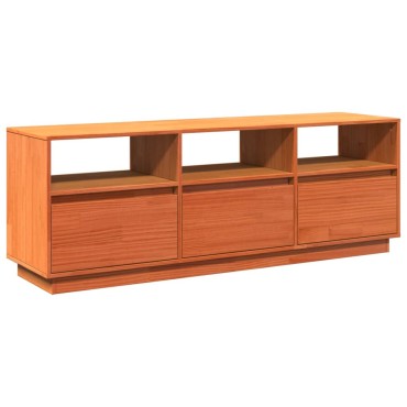 vidaXL Έπιπλο Τηλεόρασης Καφέ Κεριού 140x37x50cm Μασίφ Ξύλο Πεύκου