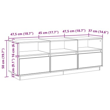vidaXL Έπιπλο Τηλεόρασης Καφέ Κεριού 140x37x50cm Μασίφ Ξύλο Πεύκου