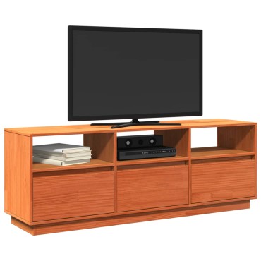vidaXL Έπιπλο Τηλεόρασης Καφέ Κεριού 140x37x50cm Μασίφ Ξύλο Πεύκου