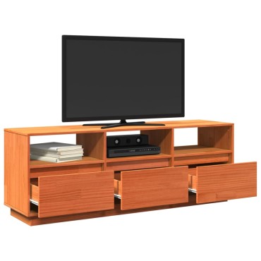 vidaXL Έπιπλο Τηλεόρασης Καφέ Κεριού 140x37x50cm Μασίφ Ξύλο Πεύκου
