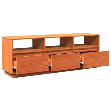 vidaXL Έπιπλο Τηλεόρασης Καφέ Κεριού 140x37x50cm Μασίφ Ξύλο Πεύκου