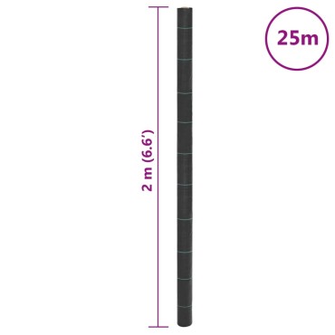vidaXL Μεμβράνη Εδαφοκάλυψης Μαύρη 2x25 μ. από Πολυπροπυλένιο