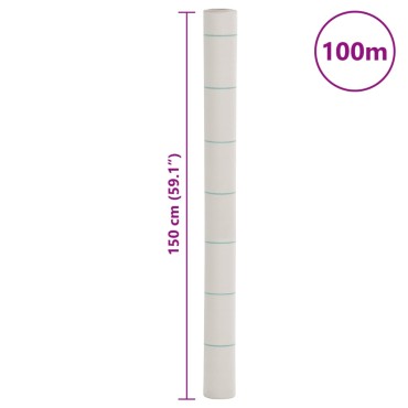 vidaXL Μεμβράνη Εδαφοκάλυψης Λευκή 1,5x100 μ. από Πολυπροπυλένιο