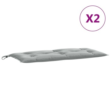 vidaXL Μαξιλάρια Πάγκου Κήπου 2 Τεμ. Αν. Γκρι Μελανζέ 100x50x7cm Ύφ.