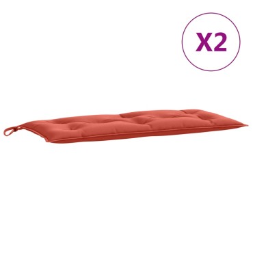 vidaXL Μαξιλάρια Πάγκου Κήπου 2 τεμ. Κόκκινο Μελανζέ 100x50x7cm Ύφ.