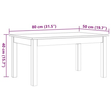 vidaXL Τραπεζάκι Σαλονιού Καφέ Κεριού 80x50x40cm Μασίφ Ξύλο Πεύκου 1 τεμ.