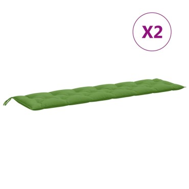 vidaXL Μαξιλάρια Πάγκου Κήπου 2 τεμ. Πράσινο Μελανζέ 200x50x7cm Ύφ.