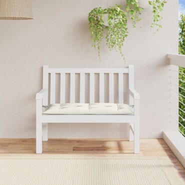 vidaXL Μαξιλάρια Πάγκου Κήπου Κρεμ Μελανζέ 100x50x7cm Ύφασμα