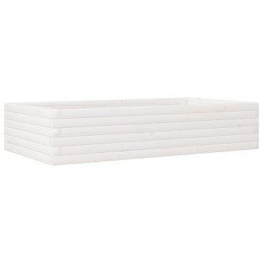 vidaXL Ζαρντινιέρα Κήπου Λευκή 110x60x23 εκ. από Μασίφ Ξύλο Πεύκου