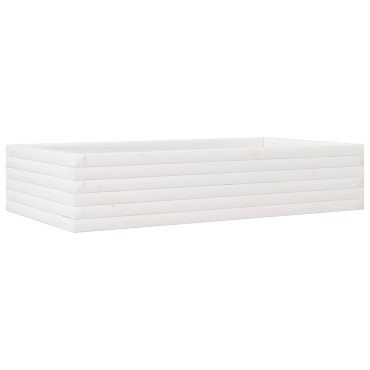 vidaXL Ζαρντινιέρα Κήπου Λευκή 110x60x23 εκ. από Μασίφ Ξύλο Πεύκου