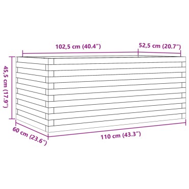 vidaXL Ζαρντινιέρα Καφέ Κεριού 110x60x45,5 εκ. από Μασίφ Ξύλο Πεύκου