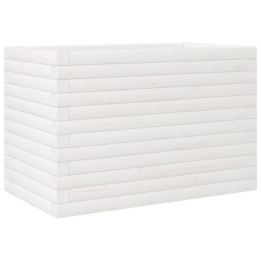 vidaXL Ζαρντινιέρα Κήπου Λευκή 70x40x45,5 εκ. από Μασίφ Ξύλο Πεύκου