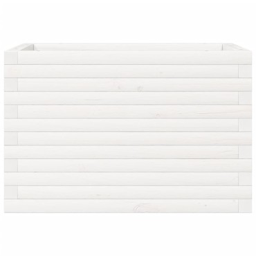 vidaXL Ζαρντινιέρα Κήπου Λευκή 70x40x45,5 εκ. από Μασίφ Ξύλο Πεύκου