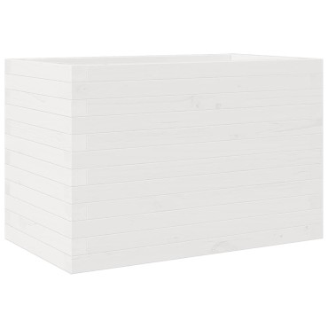 vidaXL Ζαρντινιέρα Κήπου Λευκή 70x40x45,5 εκ. από Μασίφ Ξύλο Πεύκου