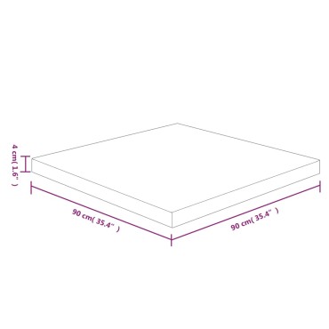 vidaXL Επιφάνεια Τραπεζιού Τετράγωνη Σκ. Καφέ 90x90x4cm Ξύλο Δρυς 1 τεμ.