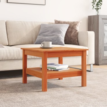 vidaXL Τραπεζάκι Σαλονιού Καφέ Κεριού 55x55x40cm Μασίφ Ξύλο Πεύκου 1 τεμ.
