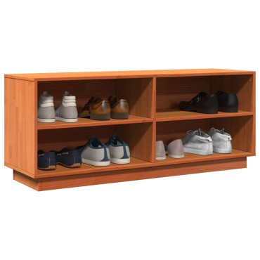vidaXL Παπουτσοθήκη Καφέ Κεριού 110x34x45cm Μασίφ Ξύλο Πεύκου